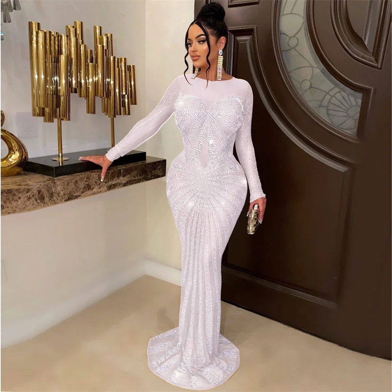 Gaun Malam Putri Duyung Berlia - Sparkly Rhinestone Club Party Dress ulasan dan harga
