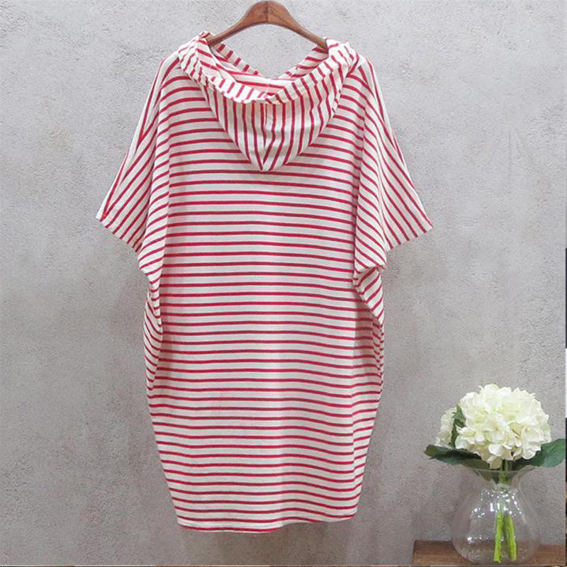 Gaun T-shirt Lengan Lebar Mode - Korean Style A Line Shirt Dress ulasan dan harga