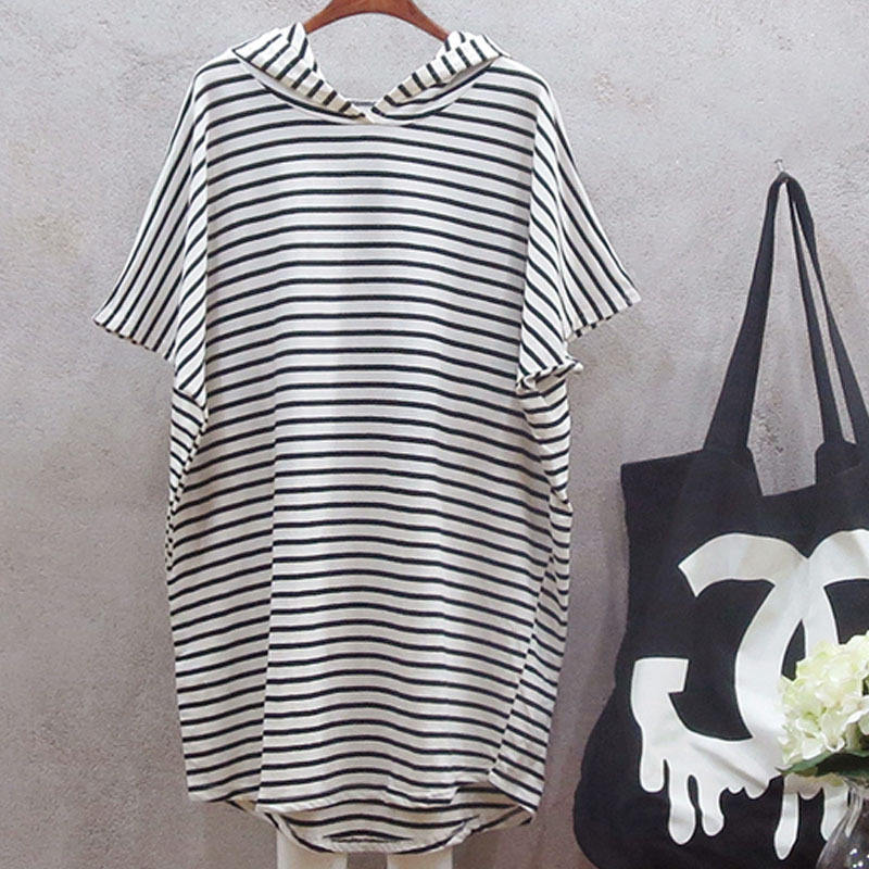 Gaun T-shirt Lengan Lebar Mode - Korean Style A Line Shirt Dress ulasan dan harga
