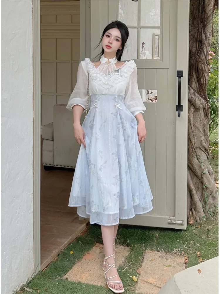 Gaun Midi Floral Vintage Pranc - French Vintage Floral Midi Dress ulasan dan harga