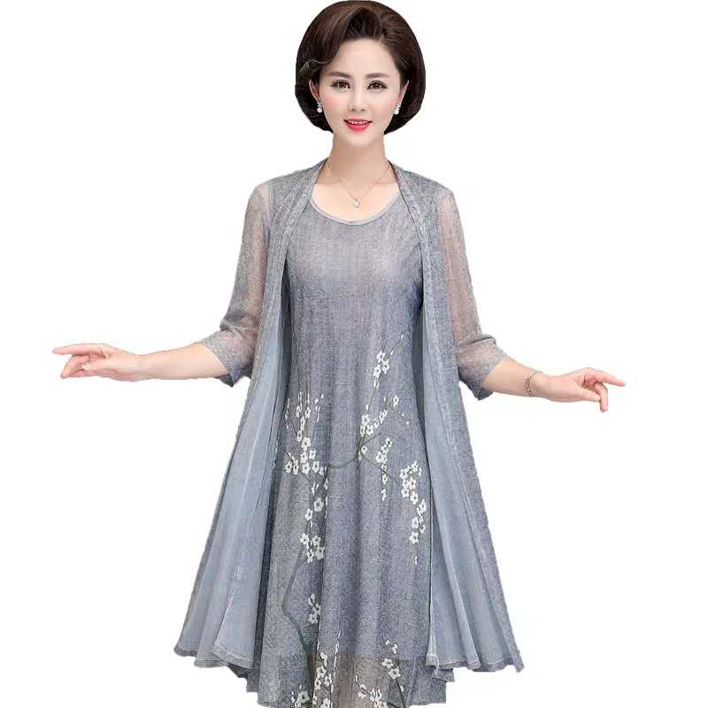Gaun kardigan wanita, kardigan - French Vintage Floral Midi Dress ulasan dan harga